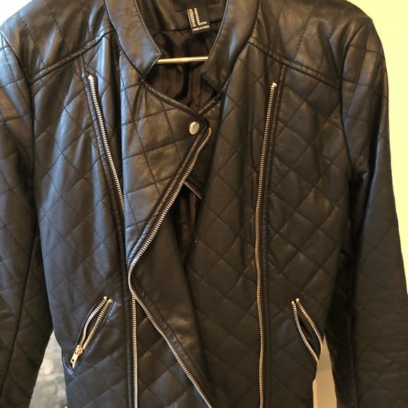 Faux leather motorcycle jacket. Super cool. - Picture 6 of 6